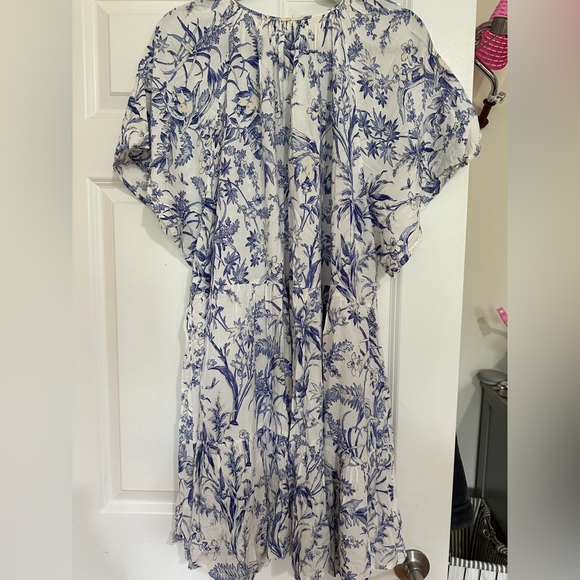 H&M Maternity Blue and White Floral Dress/beach cover size L - Picture 2 of 7